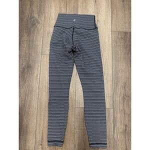 Lululemon High Times High Rise Leggings Textured Stripe Black Deep Coal Size 4